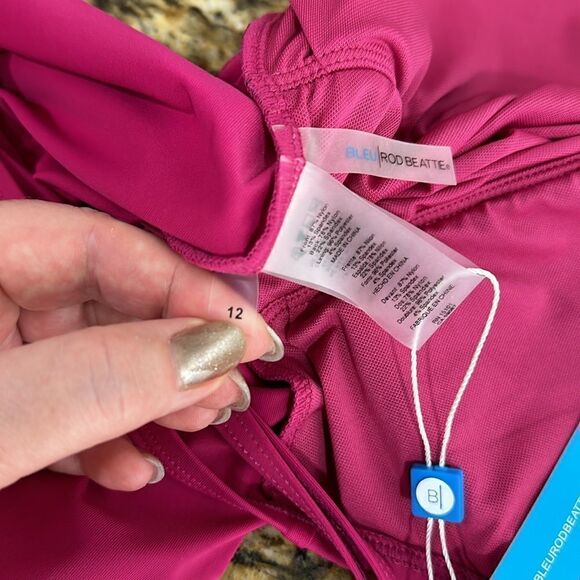 Bleu by Rod Beattie All About U Tankini Top In Dark Pink Size 12 - Picture 6 of 7